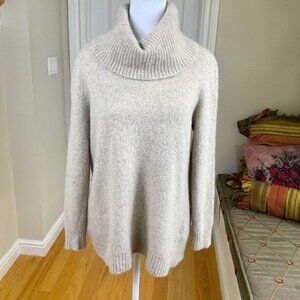 Lafayette 148 Sweater Cashmere Turtleneck Beige Long Sleeve Classic (L)